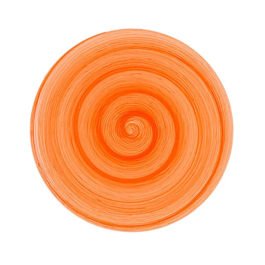 Piatto piano mandarin Memento Table in ceramica dipinta a mano Ø 27,5 cm