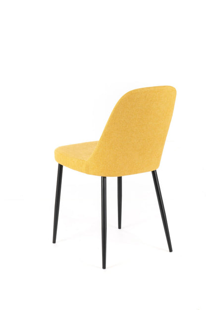 4x Chaise en tissu jaune 55x46xH.85 cm