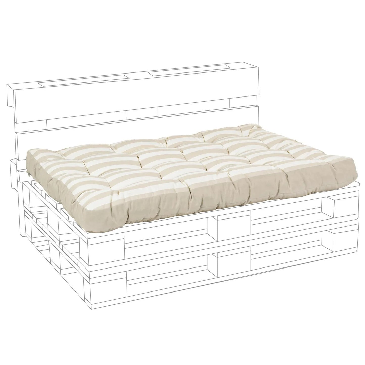 Coussin palette rembourré couleur sable
