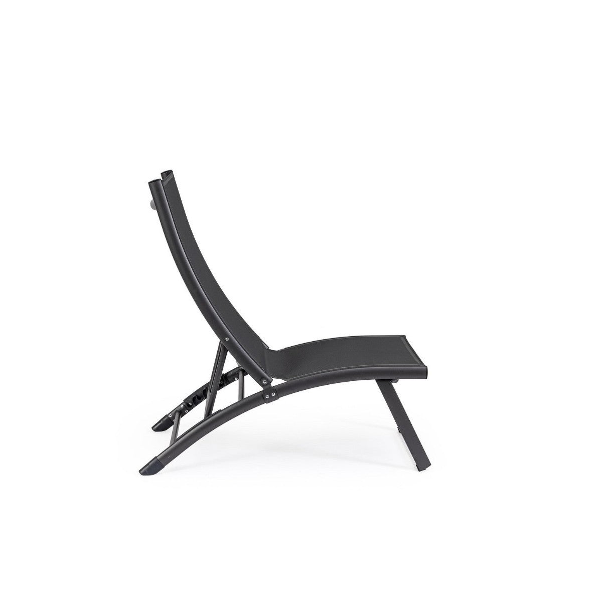 Fauteuil lounge inclinable gris Bizzotto Taylor en aluminium et textilène 53 x 166,5 x 90 cm