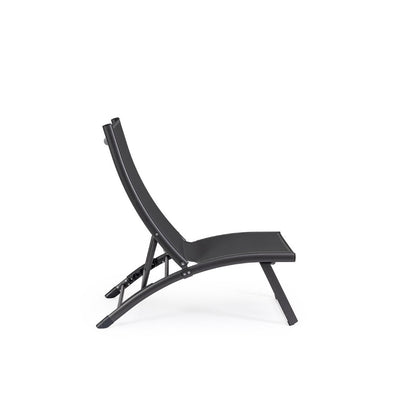 Fauteuil lounge inclinable gris Bizzotto Taylor en aluminium et textilène 53 x 166,5 x 90 cm