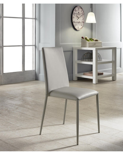 4x Sedia in similpelle e metallo grigio chiaro Cleo STS