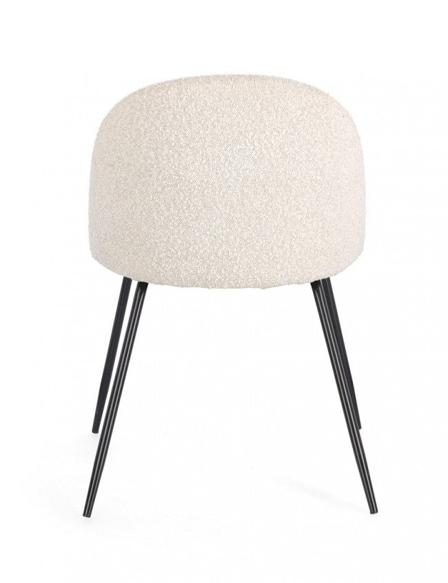 4x Sedia nera/avorio 49x55x77h 46h1 in bouclé