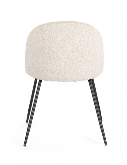 4x Sedia nera/avorio 49x55x77h 46h1 in bouclé