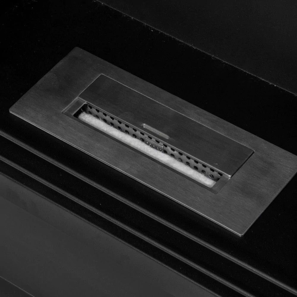 Camino a bioetanolo biocamino da terra Cambridge in legno Nero 110x37xh.102 cm