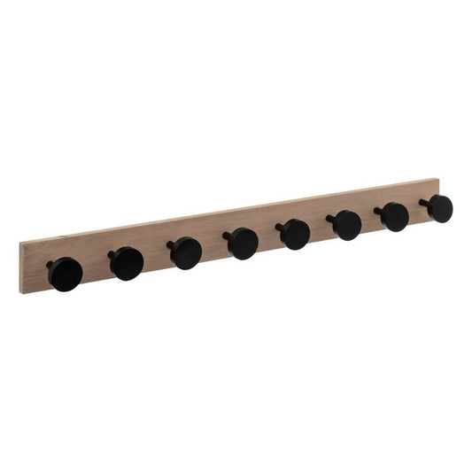 Cintre en bois avec 8 crochets noirs