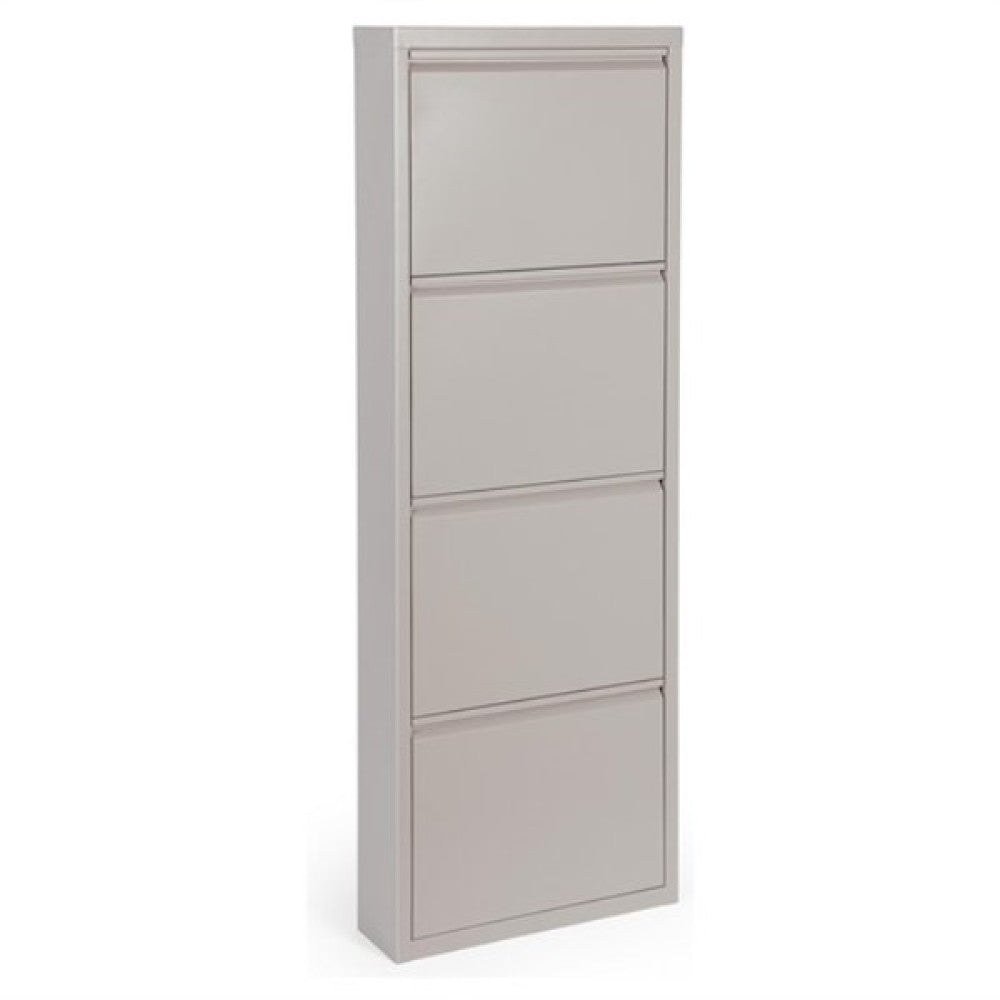 Etagère à chaussures 4 portes Eyvin gris tourterelle 50x15x139,3 cm h