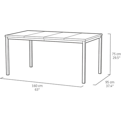 Table Keter Porto effet bois graphite 160x95x75 cm h