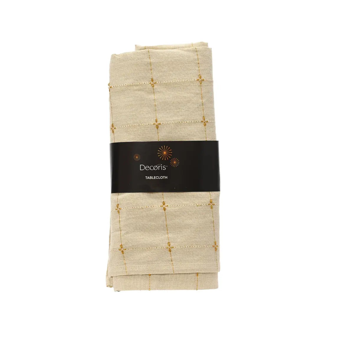 Tovaglia ecrù con decorazioni oro 140 × 240 cm