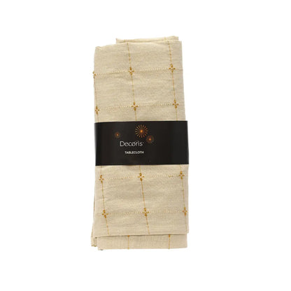 Tovaglia ecrù con decorazioni oro 140 × 240 cm