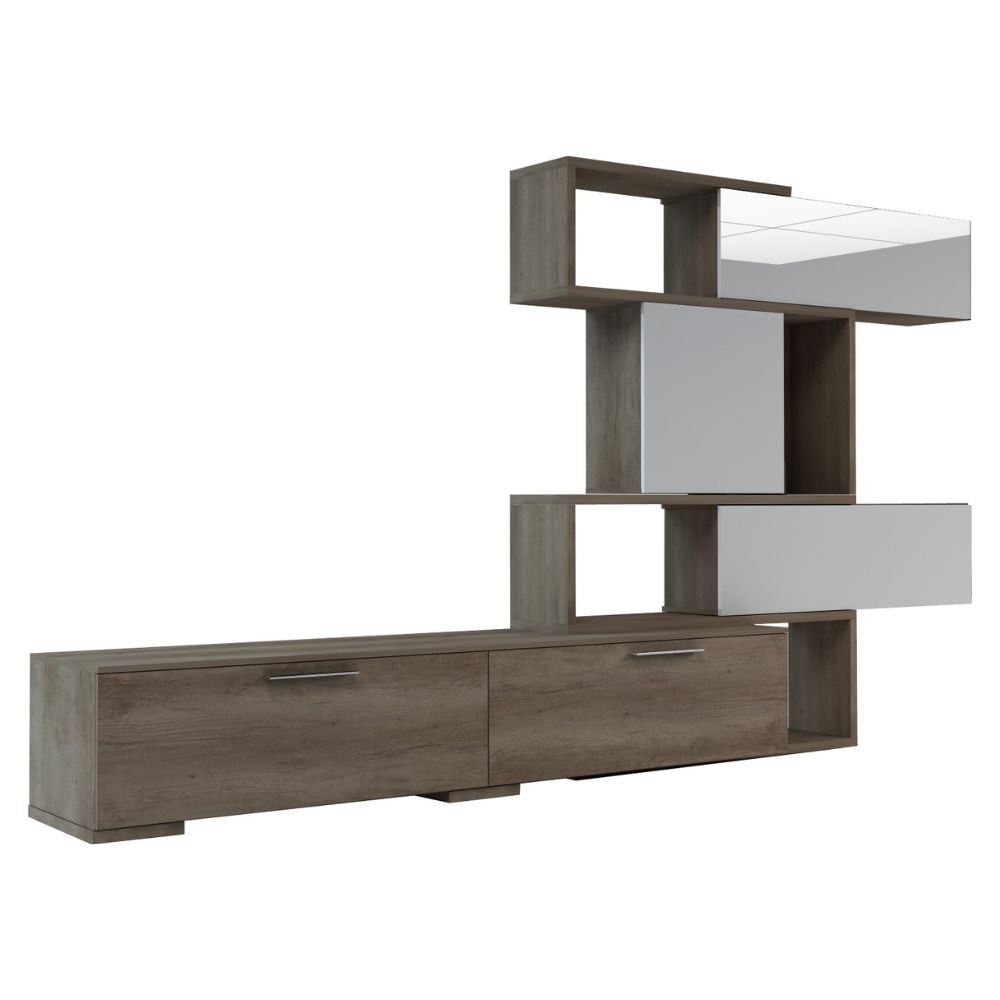 Parete attrezzata rovere e bianco 187,5x48,7x293