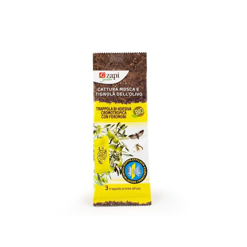 Piège à mouches chromotrope double adhésif pour olives 3 pièces