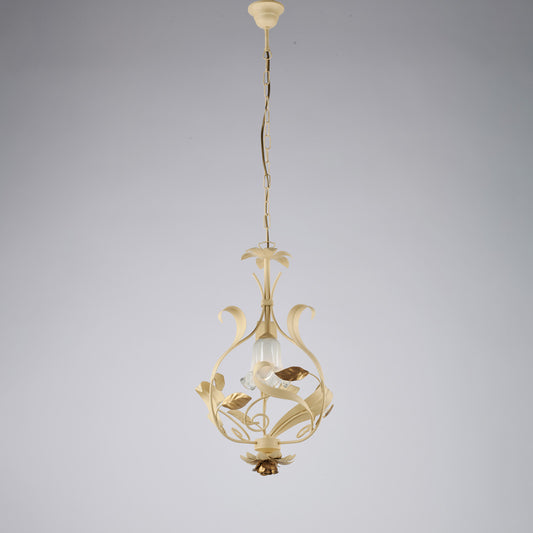 Lampadario in ferro laccato avorio decape 1 luce H.52 - MAX 112 - Ø33