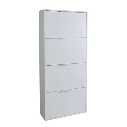 Etagère à chaussures 4 abattants blanc brillant 65x25x147 cm h