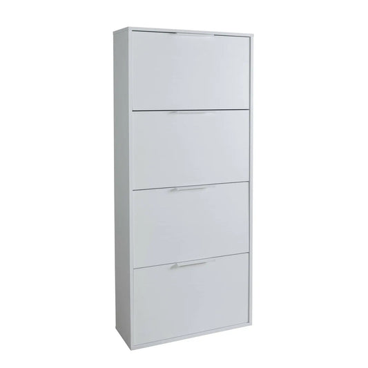 Scarpiera 4 ribalte bianco lucido cm 65x25x147 h