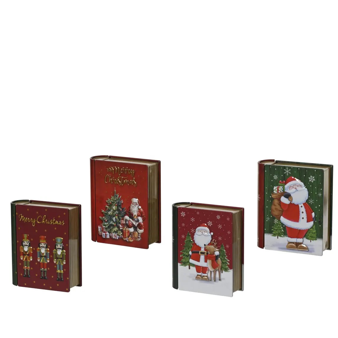 Libro decorativo in metallo con figure natalizie 12 × 10 cm