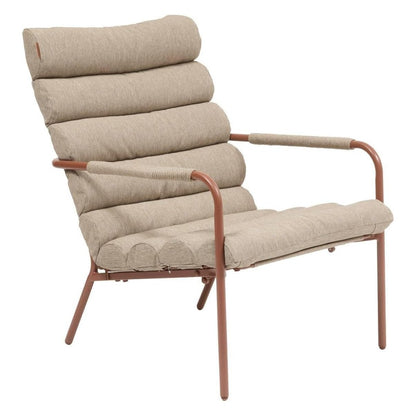 Fauteuil de relaxation de jardin Solani café/acajou avec repose-pieds