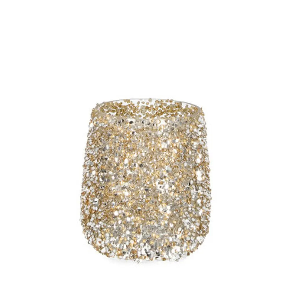 Portacandela Brillant in vetro oro Ø10 × H12 cm