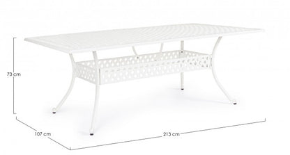 Tavolo da esterno Ivrea rettangolare bianco cm 107x 213