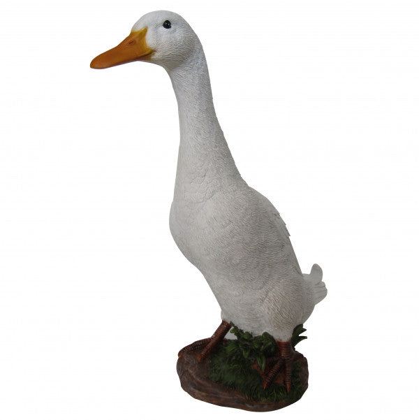 Statua da giardino oca bianca cm 26x11x31