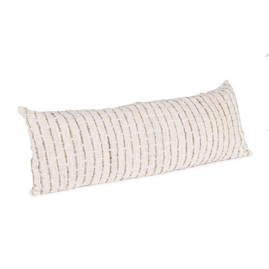 Coussin décoratif Rudra beige et vert 100 × 35 cm