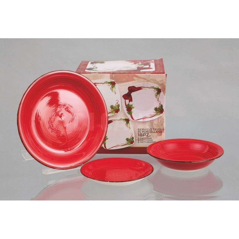 Set 18 piatti rossi in ceramica
