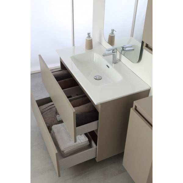 Composizione Bagno due cassetti Tortora Linea Pastello  90x47x h60 cm