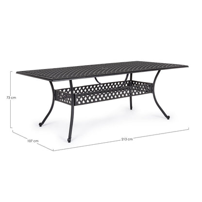 Table Extérieure Rectangulaire Anthracite 107x213 cm