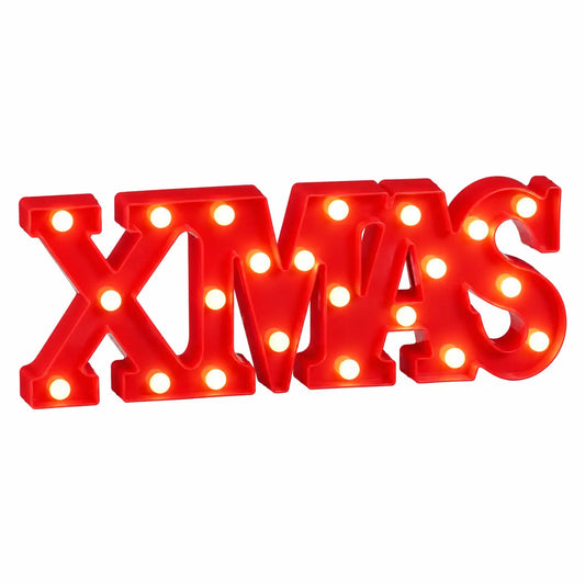 Inscription Xmas rouge à 22 LED sur piles