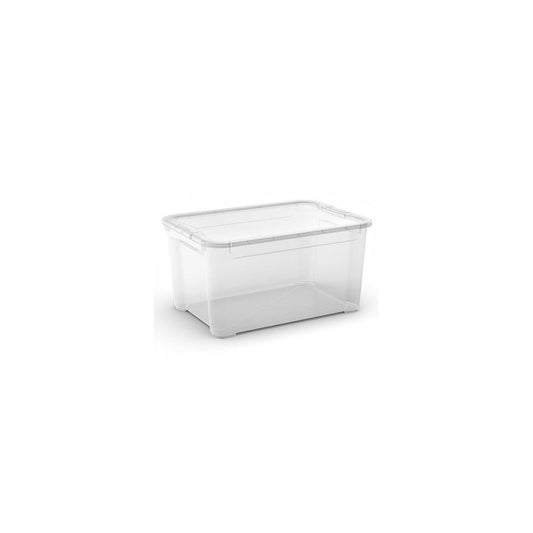 Récipient en plastique transparent avec couvercle L 47l cm 55,5x39x28,5 h