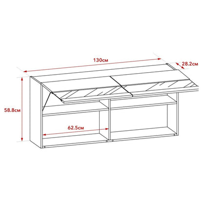 Oak and white wall unit 235x44.1x195