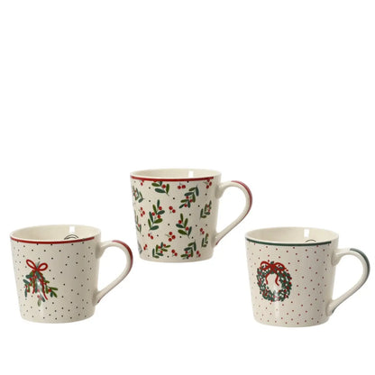 Mug natalizia in porcellana H8,8 cm – 1 pezzo assortito