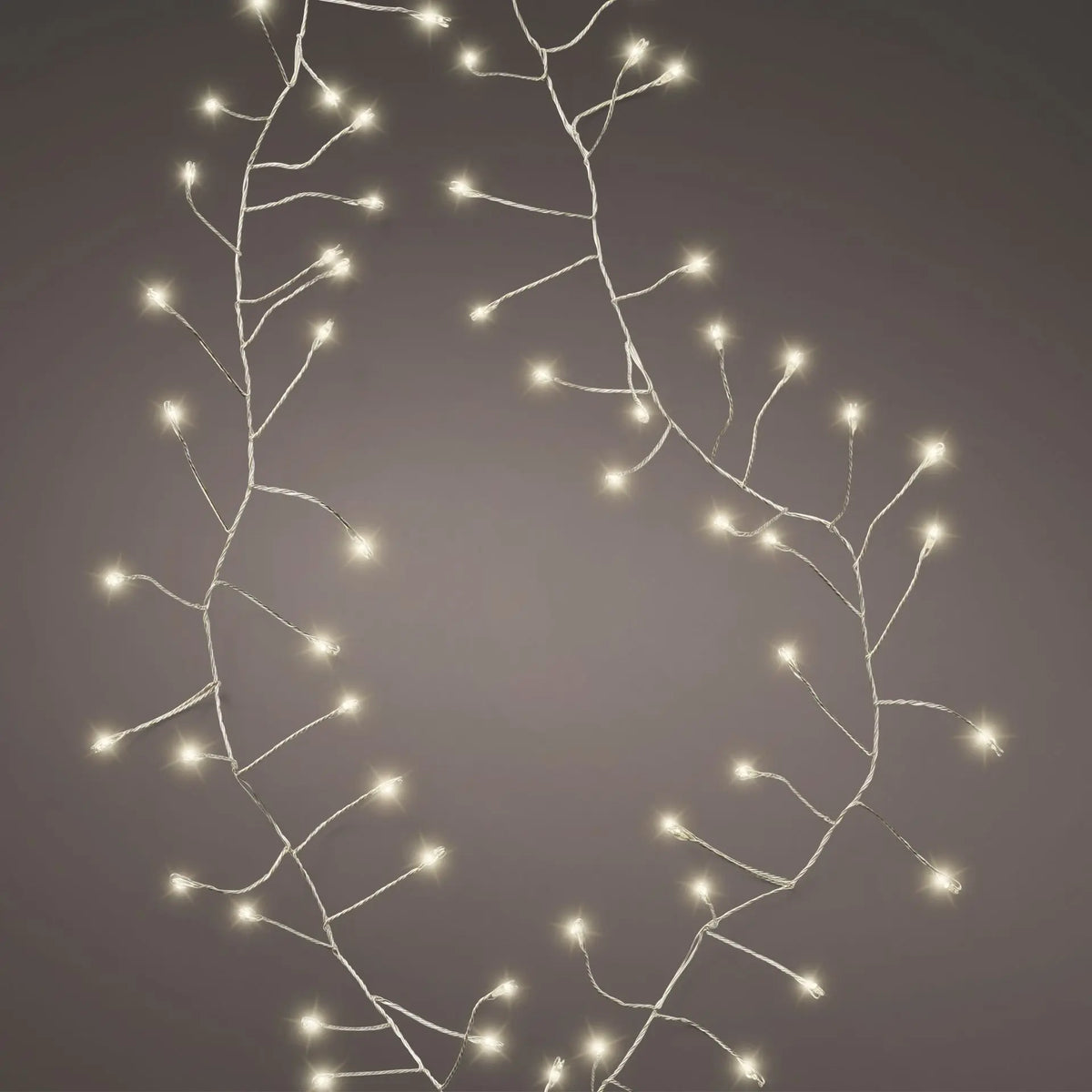 Catena micro LED Compact filo argento luce bianco caldo classico 120 cm da interno