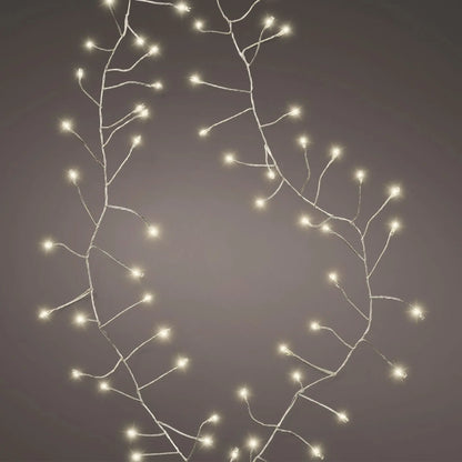 Catena micro LED Compact filo argento luce bianco caldo classico 120 cm da interno