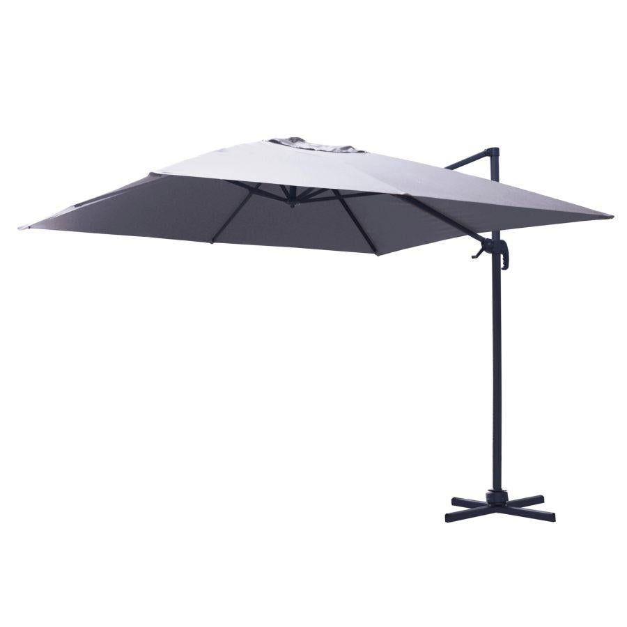 Parasol en Aluminium Montana 4x4 m Gris avec Poteau Latéral