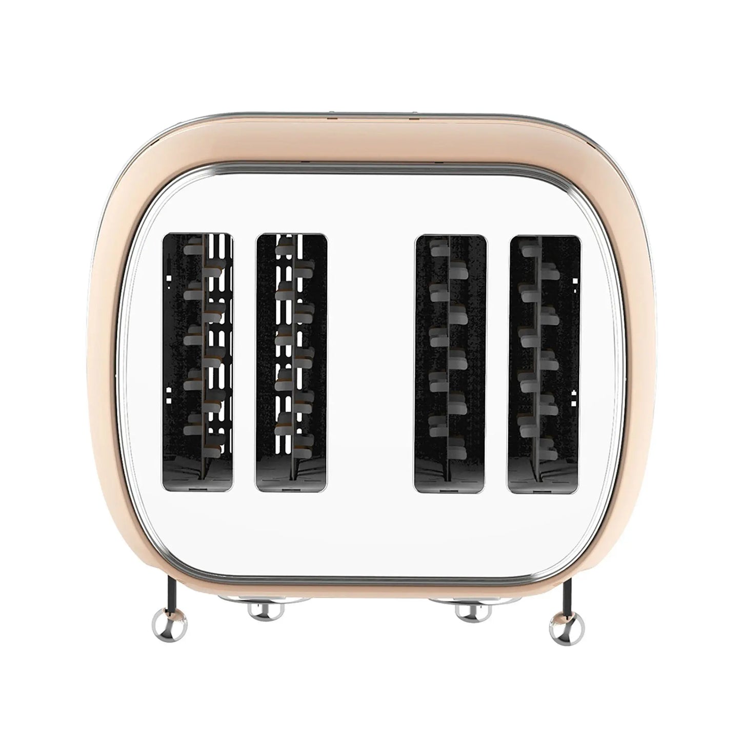 Grille-pain rétro beige 1500W 4 emplacements