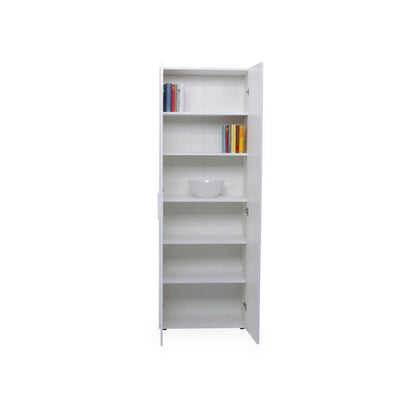 Armoire 2 portes avec 6 étagères blanc mat 69x37x198 cm h