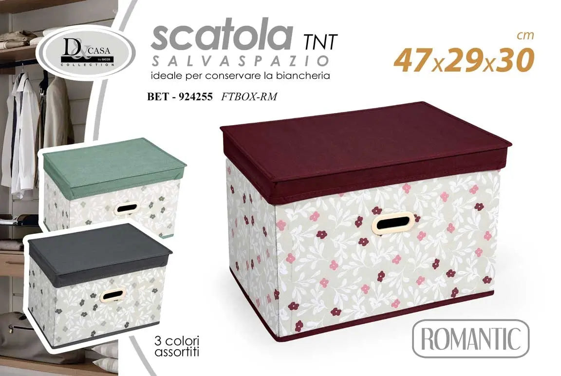 Scatola TNT salvaspazio Romantic 47x29x30 cm - 1 pezzo assortito