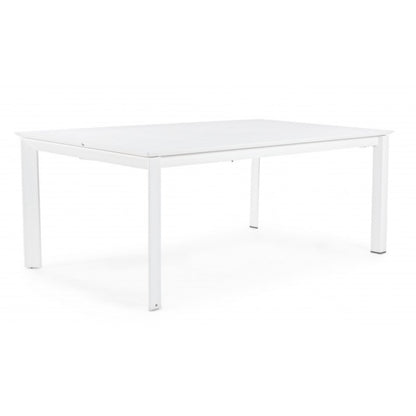 Table Konnor en aluminium blanc 200-300x110x76h cm