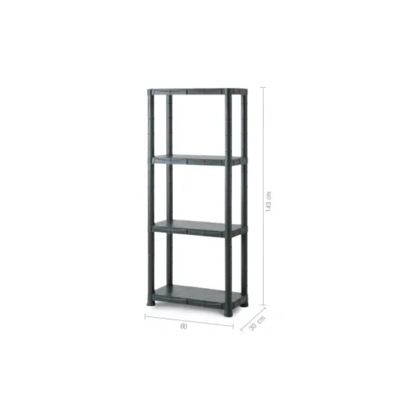 Etagère Kronos noire à 4 étagères 30x60x143h cm