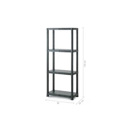 Etagère Kronos noire à 4 étagères 30x60x143h cm