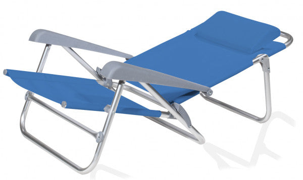 Chaise de plage inclinable Palau, couleur bleue