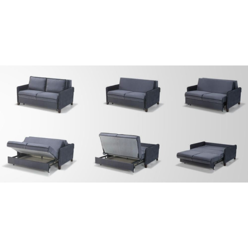 Divano letto contenitore grigio 164x112x90