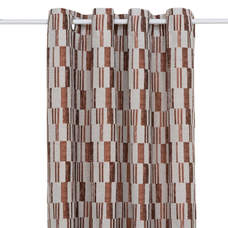 Rideau jacquard Leyna 140x260 cm en terre cuite