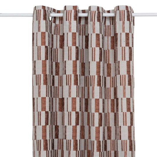 Rideau jacquard Leyna 140x260 cm en terre cuite