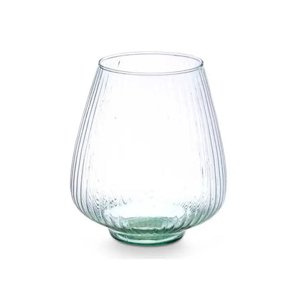 Vase en verre recyclé nervuré Ø22x26h