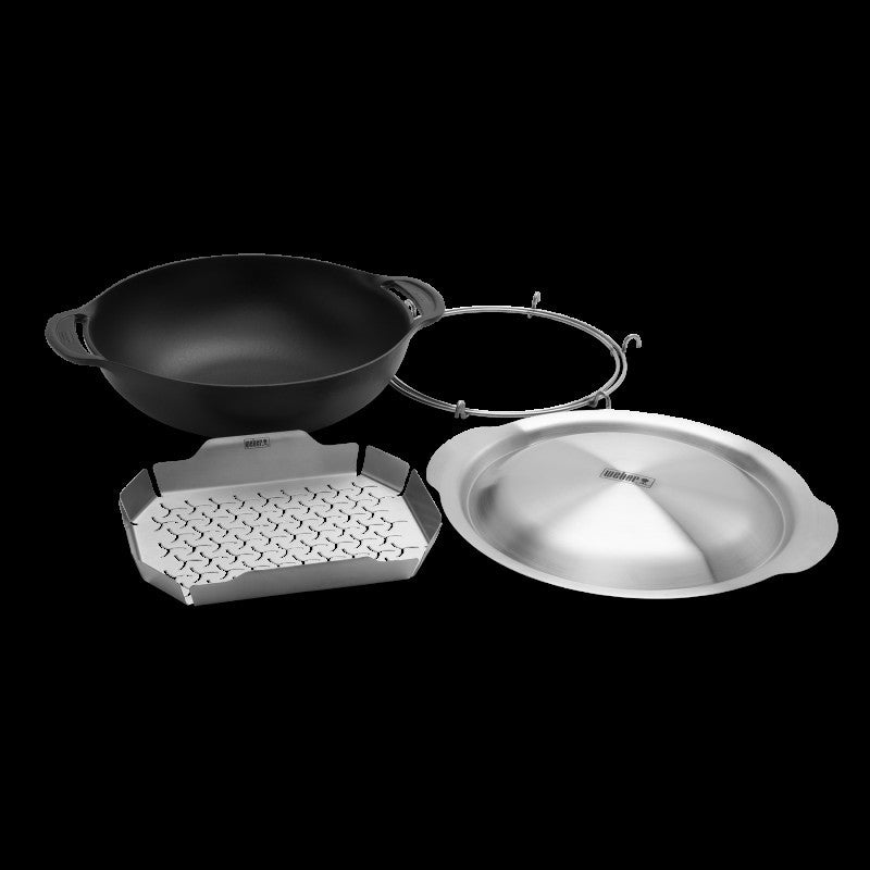Wok Weber Crafted avec panier vapeur 42 x 36 cm