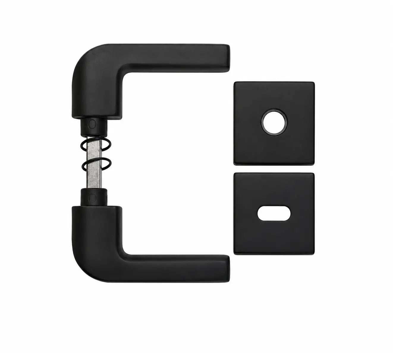 Coppia maniglie Carter Q8 con bocchetta foro chiave MM5 Zalor Nero Opaco