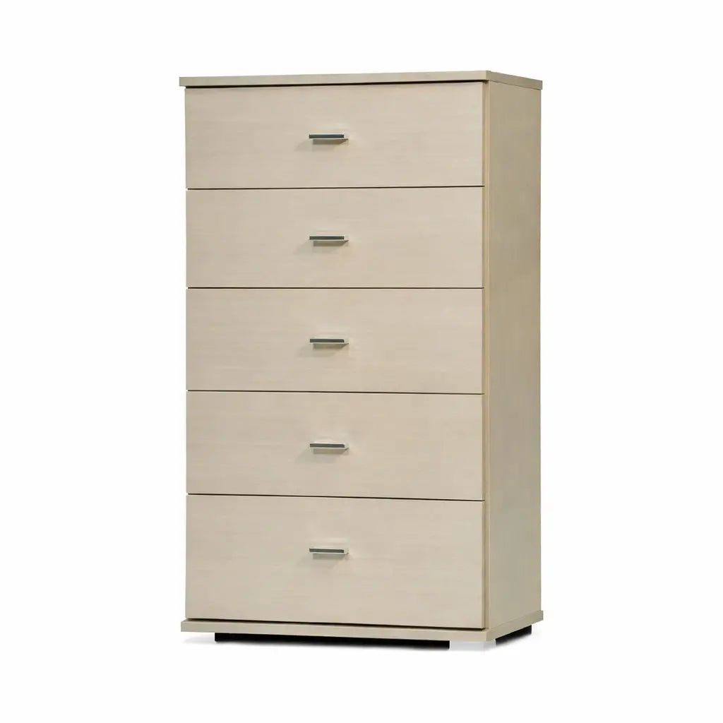 Commode avec 5 tiroirs en chêne blanchi 91x53x33 cm
