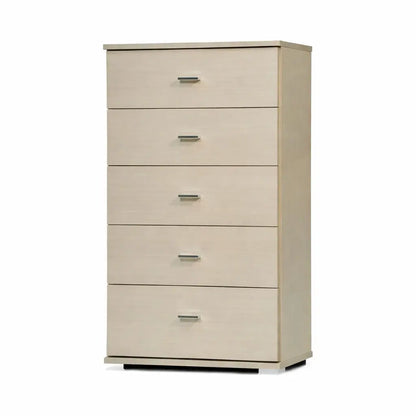 Commode avec 5 tiroirs en chêne blanchi 91x53x33 cm